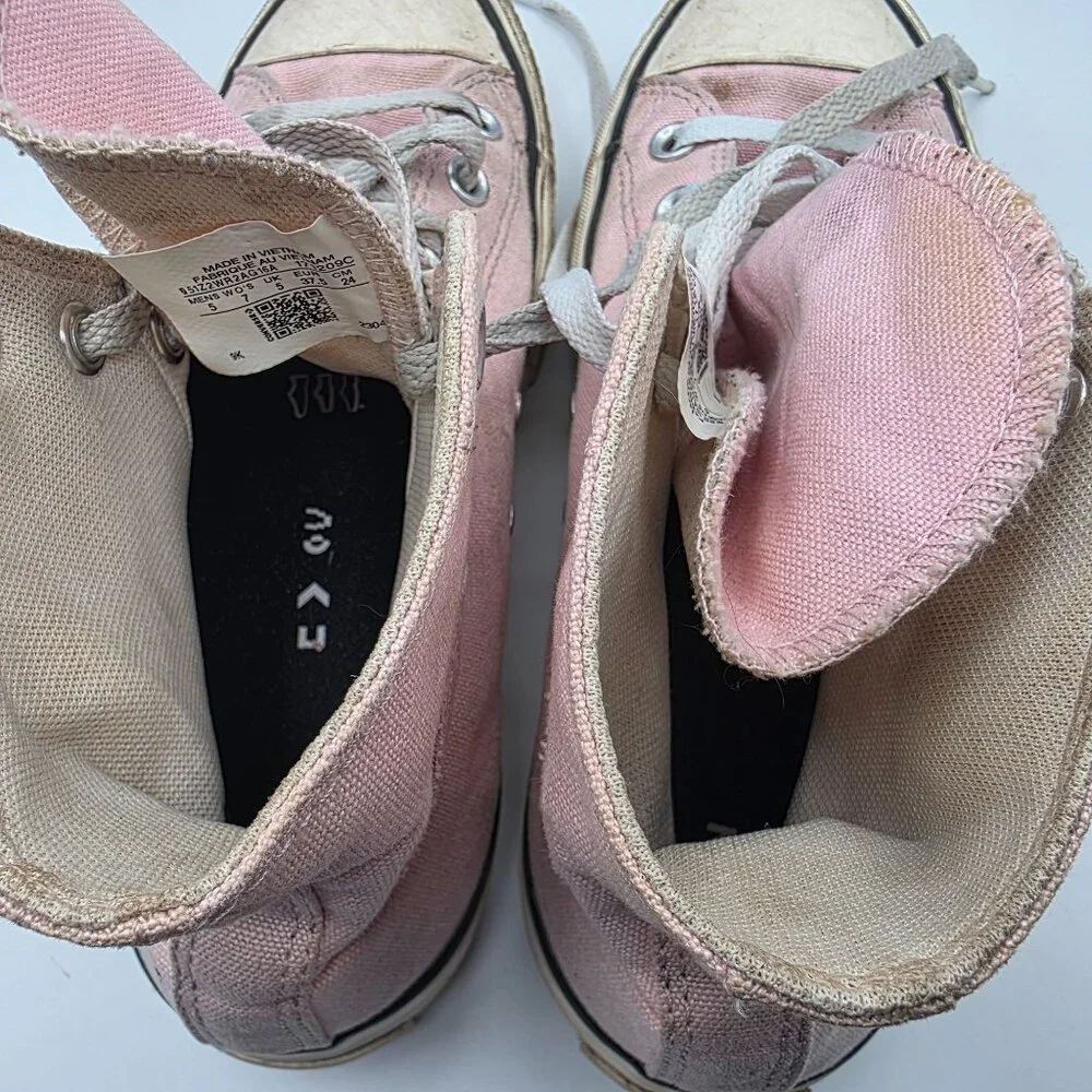 Converse All Star High Top Womens Size 7 Pink Lace Up Platform Sneakers Casual